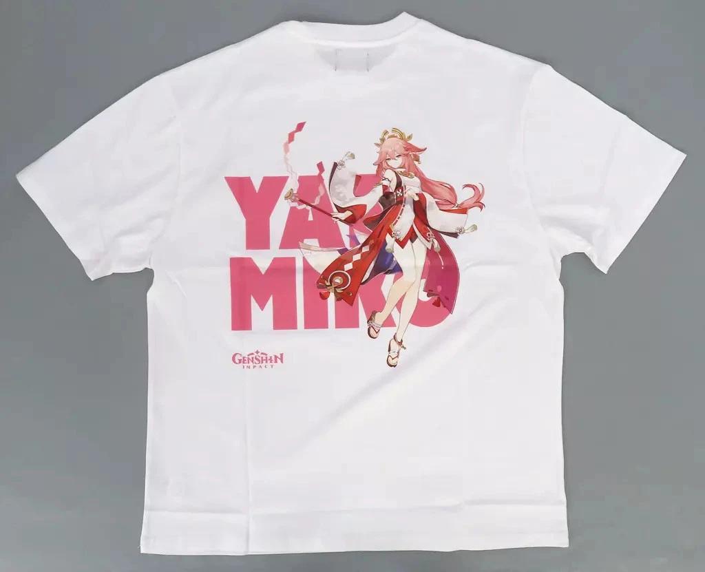 miHoYo Genshin Impact Yae Miko White T T-Shirt XL LINE FRIENDS Edition 4XL