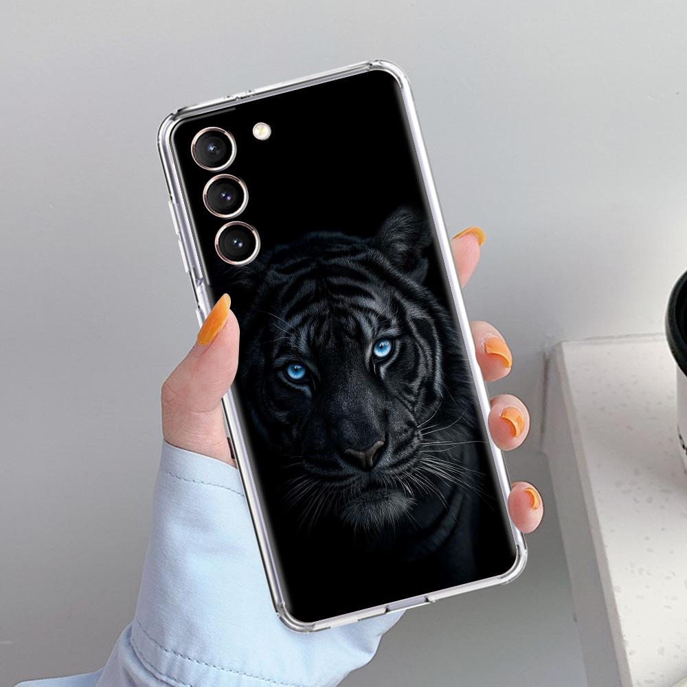 Phone Case For Samsung Galaxy S26 S25 S24 S23 S22 Ultra S20 S21 FE 5G Plus Soft Clear Cover Concise Lion Pattern