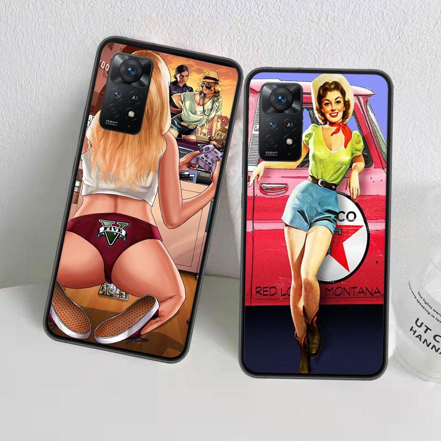 WW2 Sexy Pin Up Girl Vintege Phone Case For Xiaomi Redmi Note 12 Plus 12S 11 11T Pro 5G 11E 11S 4G 10 10S 9 9S 9T 8 8T 7 6 5 Cov