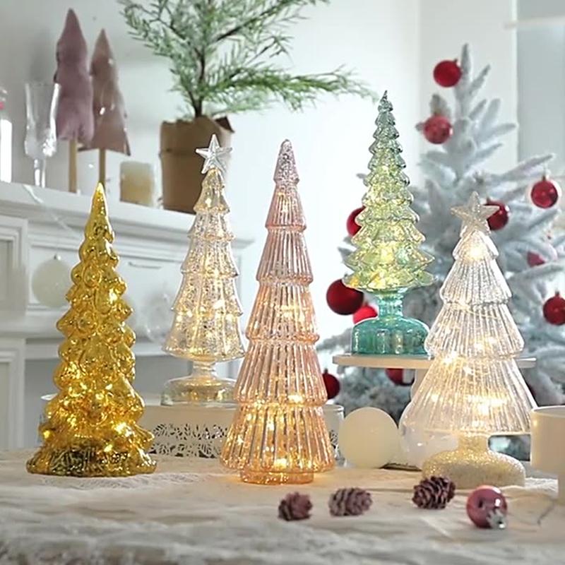 Glowing Christmas Tree Light Christmas Ornament Luminous Desktop Decoration Led Night Light Party Xmas Decor Festival Gift