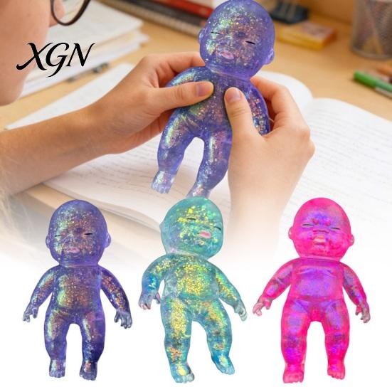 Babies Sensory Toy Glitter Stress Relief Slow Rising Anxiety Relieving Mini Baby Reduction Squeeze Soft Stretchy Relaxation Ball Fidget
