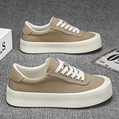 Canvas Shoes Men's 2025 New Low-top Board Shoes Breathable Thick Sole Heightening Trend Versatile Sports and Leisure Shoes Simple