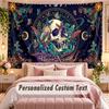 Skull Gothic (257) Theme Wall Tapestry Customized With Name Text Personalized Hanging Tapestry For Bedroom Living Room Decor