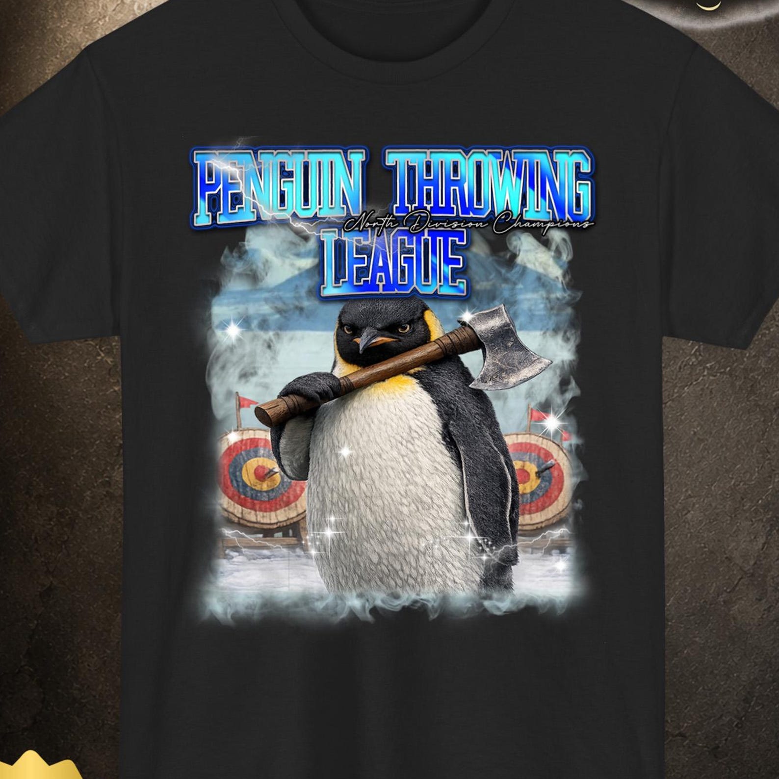 Animal Meme Shirt Funny Penguin Design, Penguin TShirt Winter Graphic Tee XL