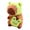 22cm Cute Frog style Capybara Plush Toy Movie Stuffed Animals Adorable Stuffed Capibara Dolls Birthday or Holiday Gifts for Kids