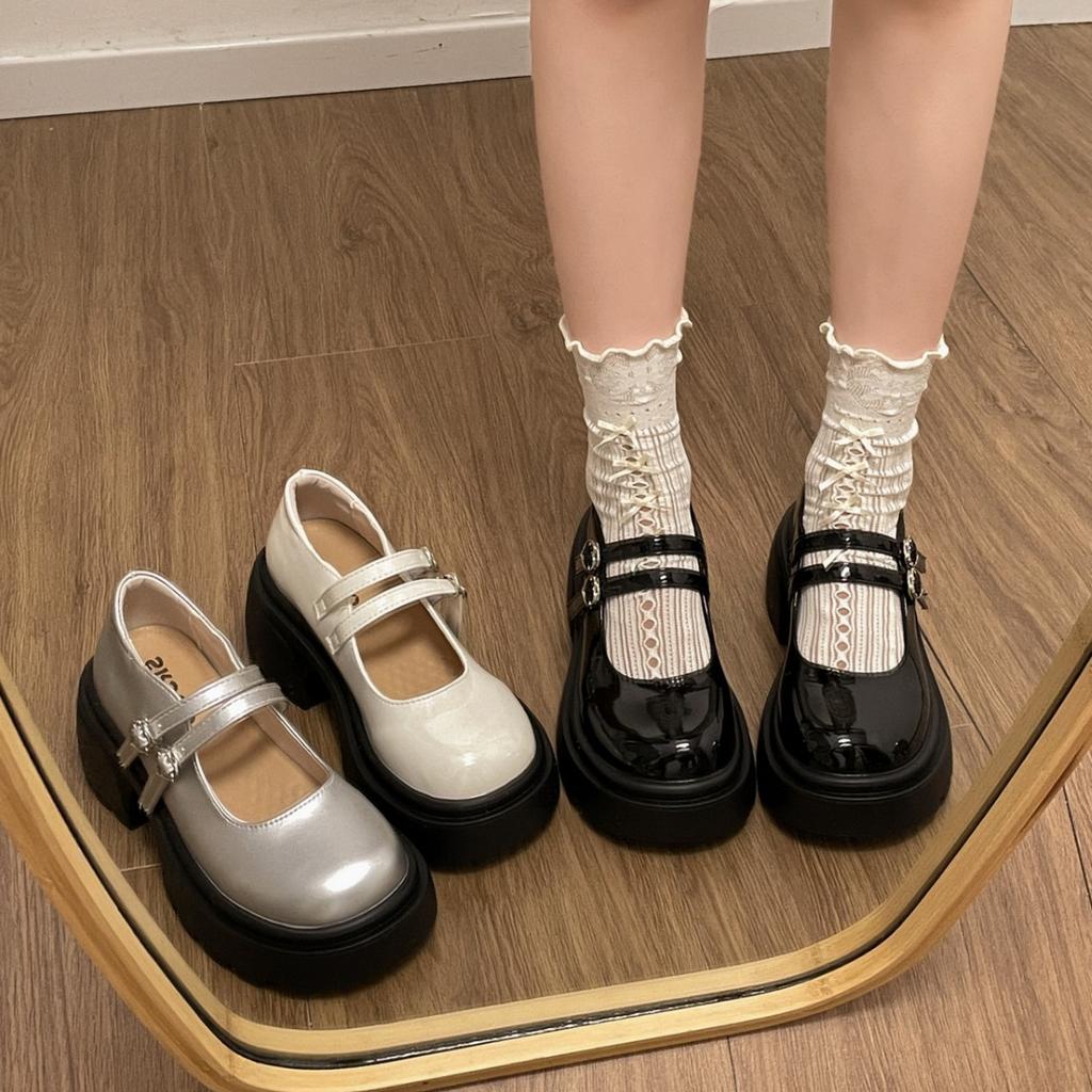 Platform Thick Heel French Mary Jane Shoes Women's Summer 2025 New Retro College Style Jk Small Small Leather Shoes