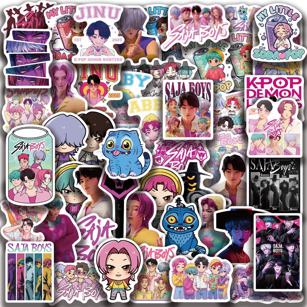 50PCS Saja Boys Stickers Cartoon Doodles Waterproof Stickers for Decorating Cups, Notebooks, Phones, and Luggage