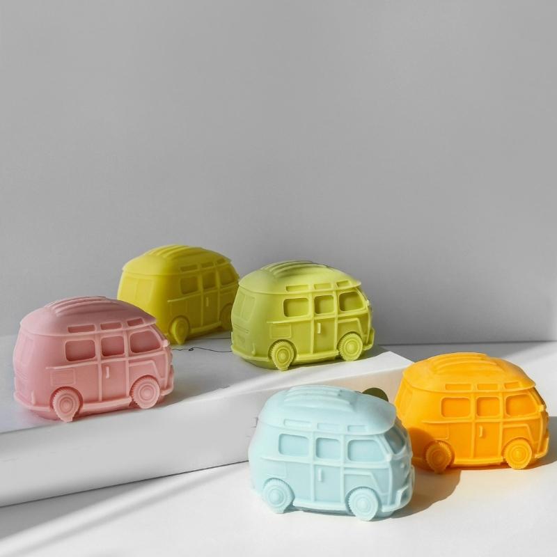 Creative Candle Silicone Candle Mold Handcraftd Candle Crafting Mold Miniature Bus Silicone Mold for Special Event