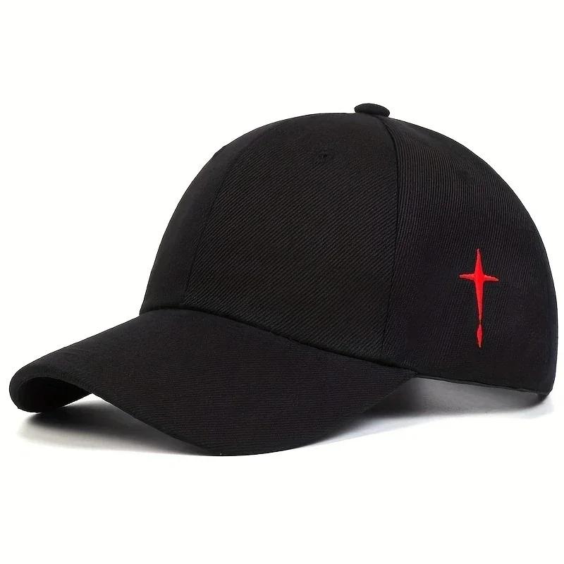 Unisex Cross Embroidery Snapback Baseball Caps Spring and Autumn Outdoor Adjustable Casual Hats Sunscreen Hat