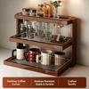 Acrylic countertop cup holder storage shelf desktop organizer for teacups mugs and water glasses suitable for coffee shops corner storage and display