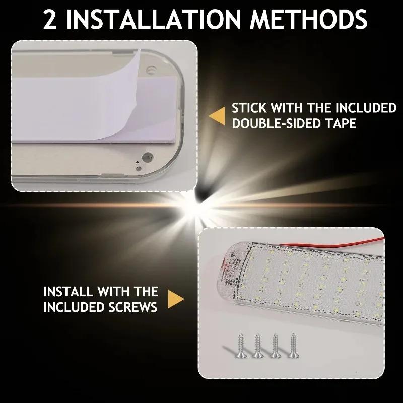 1pc Car Interior Led Light Bar White Light Tube with Switch for Van Truck RV Camper Boat Indoor Car Ceiling Lights Auto Parts