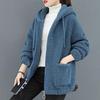 Winter Warm Plush Zipper Cardigan Jacket Women Coat Thick Solid Color Pockets Long Sleeves Loose Outdoor