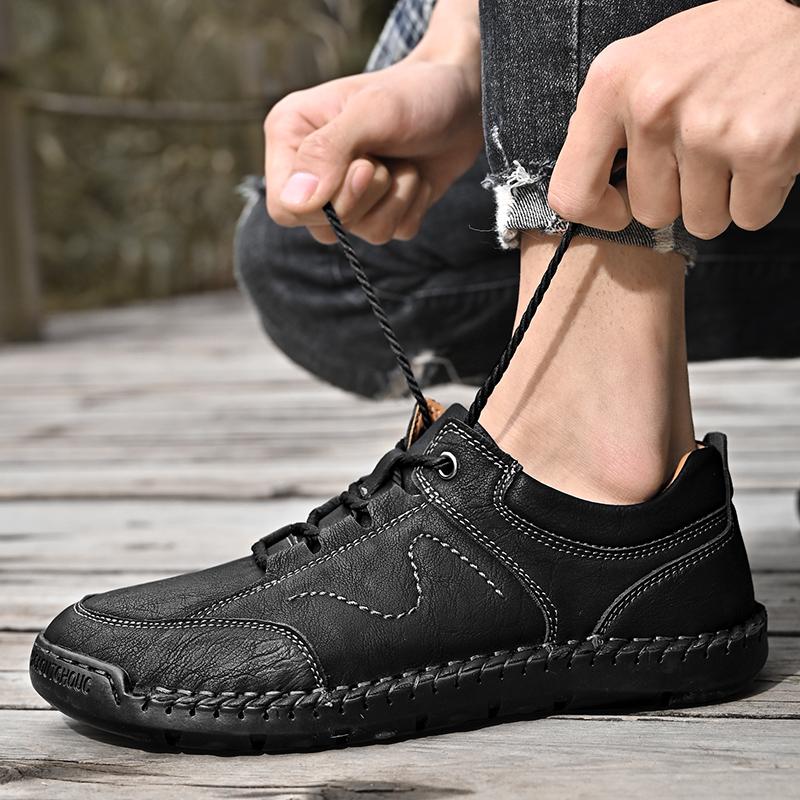 Herren-Fahrschuhe Herren-Handgefertigte Slipper Mode Herrenschuhe Outdoor Atmungsaktive Freizeitschuhe Mokassins Übergröße Sneaker