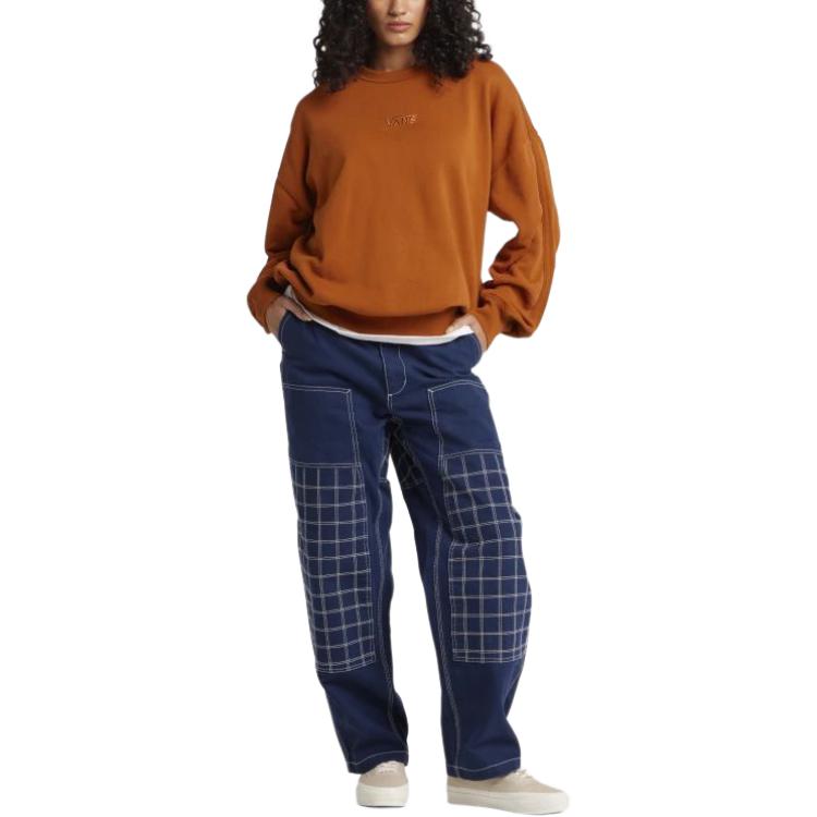 Vans OTW SS24 Solid Color Crew Neck Pullover Long Sleeve Sweatshirt Unisex sweatshirt Orange VN000GBWCYS