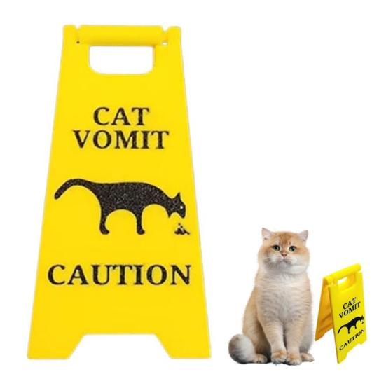 Vomiting Cat Sign Standing Dog Vomit Caution Sign Vomiting Cat or Dog Black Silhouette Sign for Bathroom Decor Gag Gift
