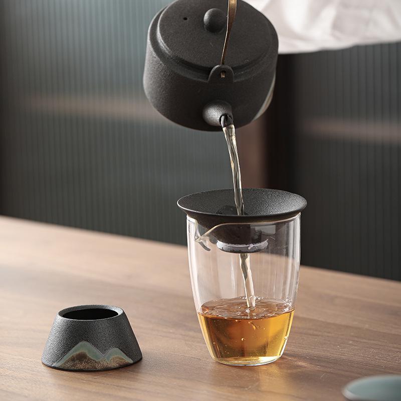 Japanese Hand-painted Tea Strainer Filtration Retro Ceramic Kung Fu Tea Set Accessories Gauze Filtration Tea Residue Mesh