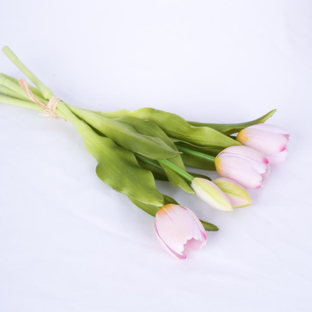 5pcs Artificial Tulip Bouquet Silicone Fake Flowers Party Decoration Living Room Table Centerpiece Floral Arrangement Decoration
