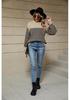 Women's 2024 Autumn/Winter Striped Casual Knit Sweater - European & American Style, Long Sleeve
