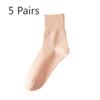 5 Pairs of Female Autumn and Winter Pure Color Cotton Sweat Absorbing Deodorizing Stockings