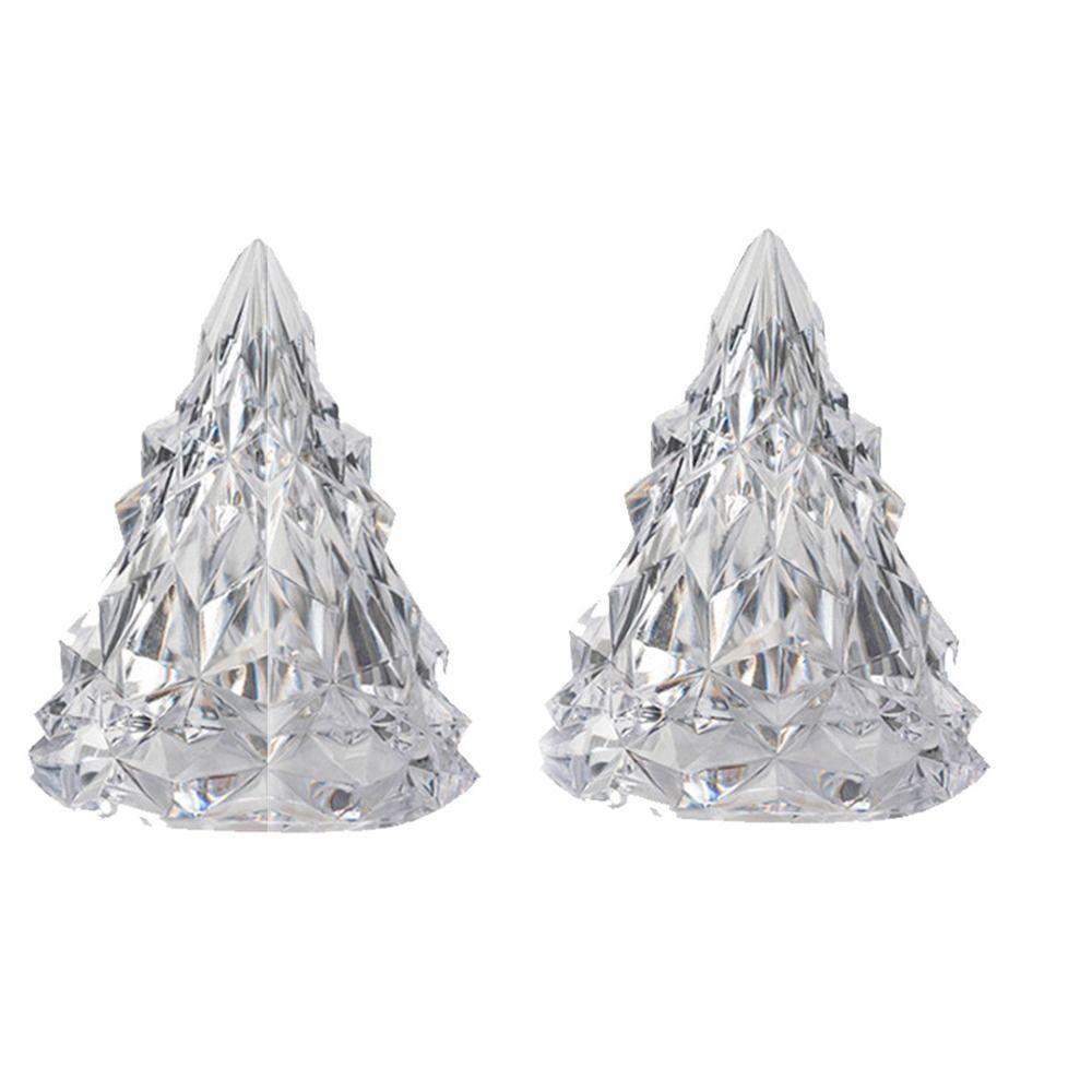 2pcs LED Lighting Christmas Tree Crystal Lamp Atmosphere Night Light Electronic Candle Lamp Home