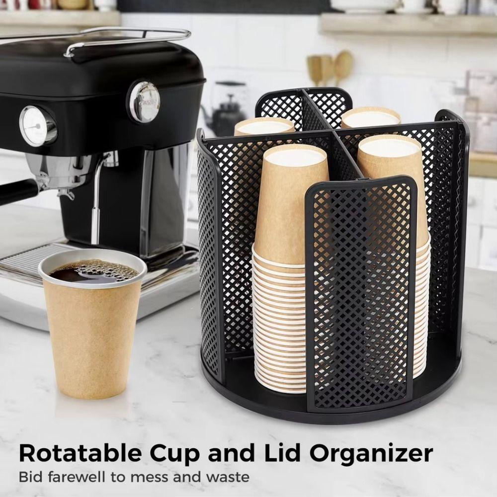 Removable Cup Storage Rack 4 Compartments Paper Cup Holder Desktop Storage Organizer  Milk Tea Shop