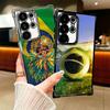 Brazil Brazilian Flag Plating Phone Case For Samsung Galaxy S24 S25 FE S26 Edge S23 Ultra S22 S21 Plus S20 Anti-Fall Airabag Cov