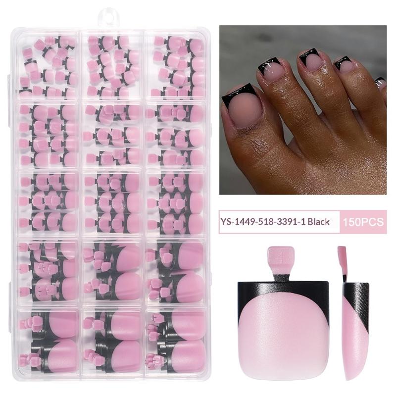 Matte Square 150PCS Toe Nail Tips for Durable and Stylish DIY Pedicures