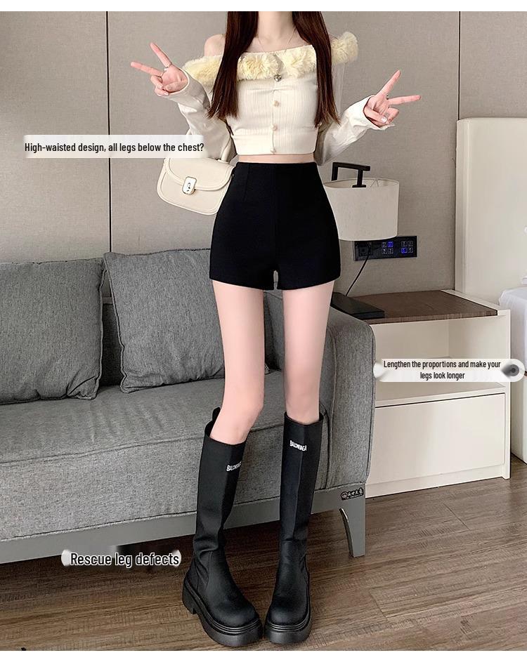 2024 Women's High Waist White Booty Shorts - Summer Elastic Leggings