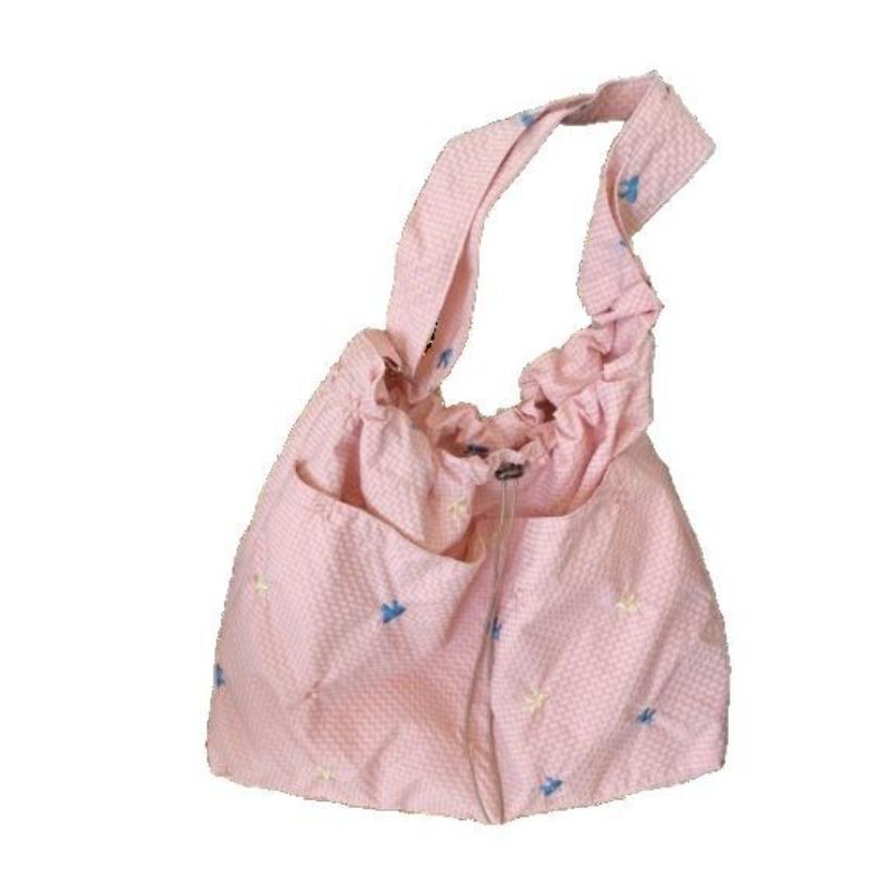 Spring and Summer New Fresh and Versatile Embroidered Bow Shoulder Bag Plaid Underarm Bag Lazy Canvas Bag