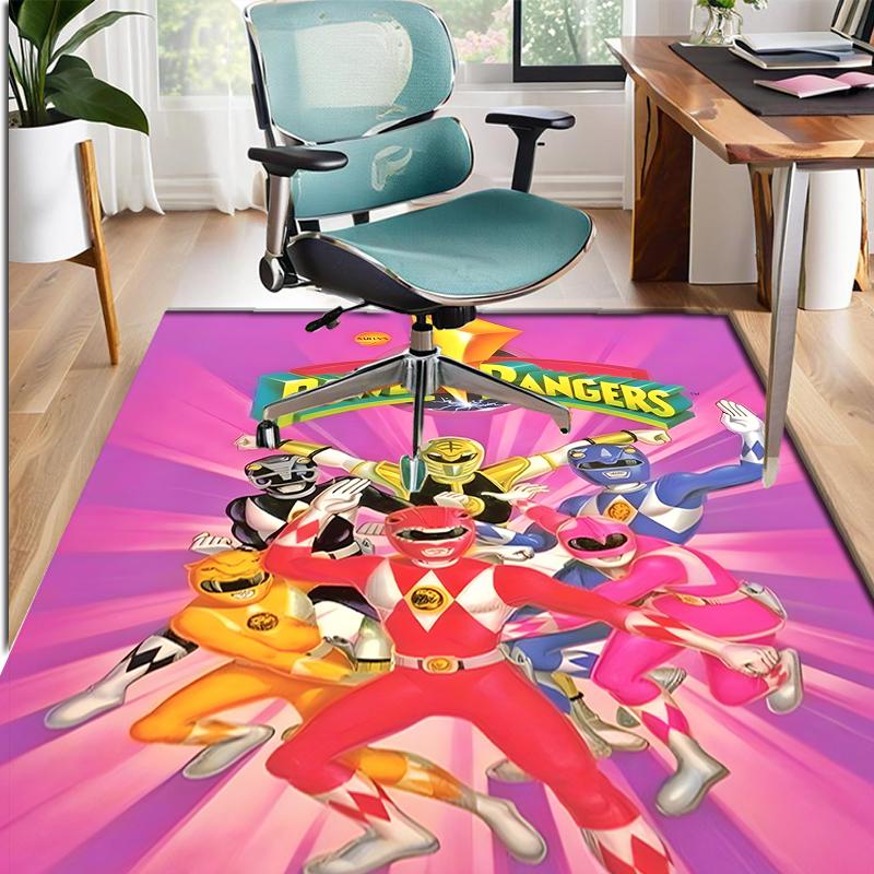 Mighty Morphin Power Rangers Pattern Rug, Indoor/Outdoor Mat, for Picnic, Gameroom, Bedroom, Office, Living Room, Home Decor Carpet, Birthday Gift