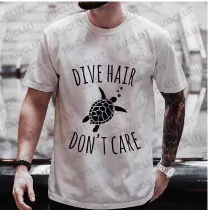 Diver 200 Bar Funny T-Shirt Men Summer Summer Wide Array Shirt Short Sleeve Streetwear Top