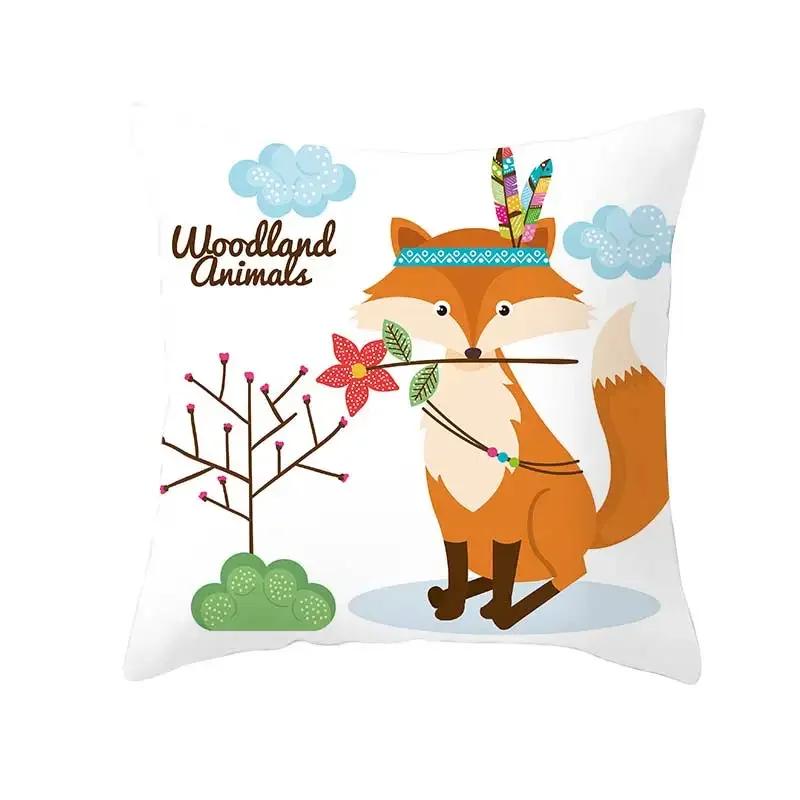 Funny Cute Animal Cushion Cover Cartoon Creative African Tribe Fox Pillow Case For Sofa Home Textile Pillow Covers Pillowcase