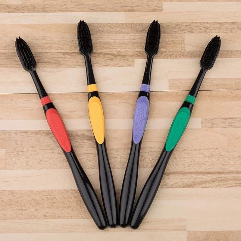 10 Pc Pack Toothbrush Soft Bamboo Charcoal Toothbrush Adult Clean Teeth Healthy Care Travel Carry Color Random
