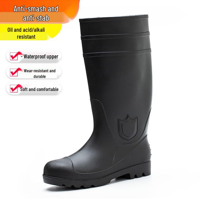Men s 377 Steel Toe PVC Waterproof Safety Work Boots 42