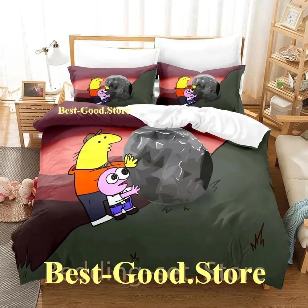 Smiling Friends Bedding Set Single Twin Printed Bed Set With Pillowcase Bed Duvet Cover Single Double Queen Super King Size