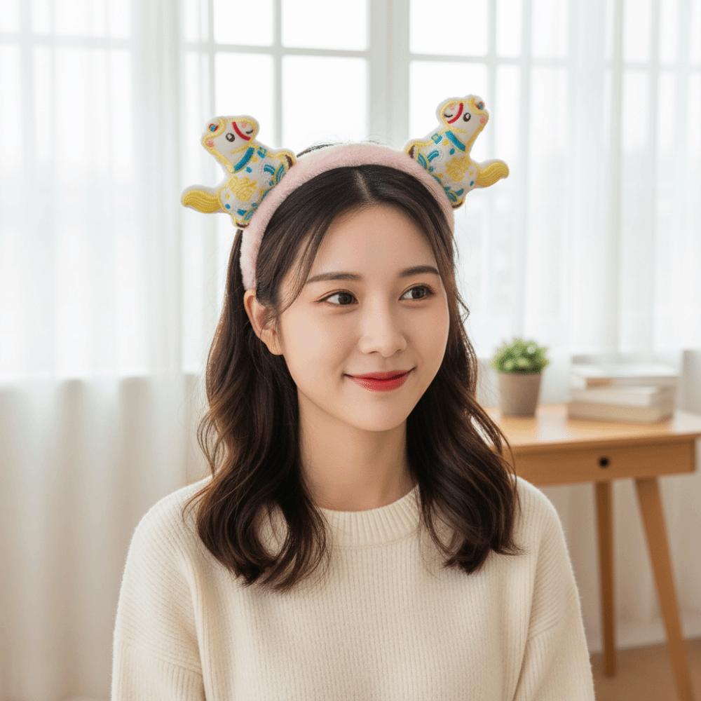 Pony Horse Hair Hoop Mascot New Year Headpiece Cute New Year Headband  New Year Dress Up