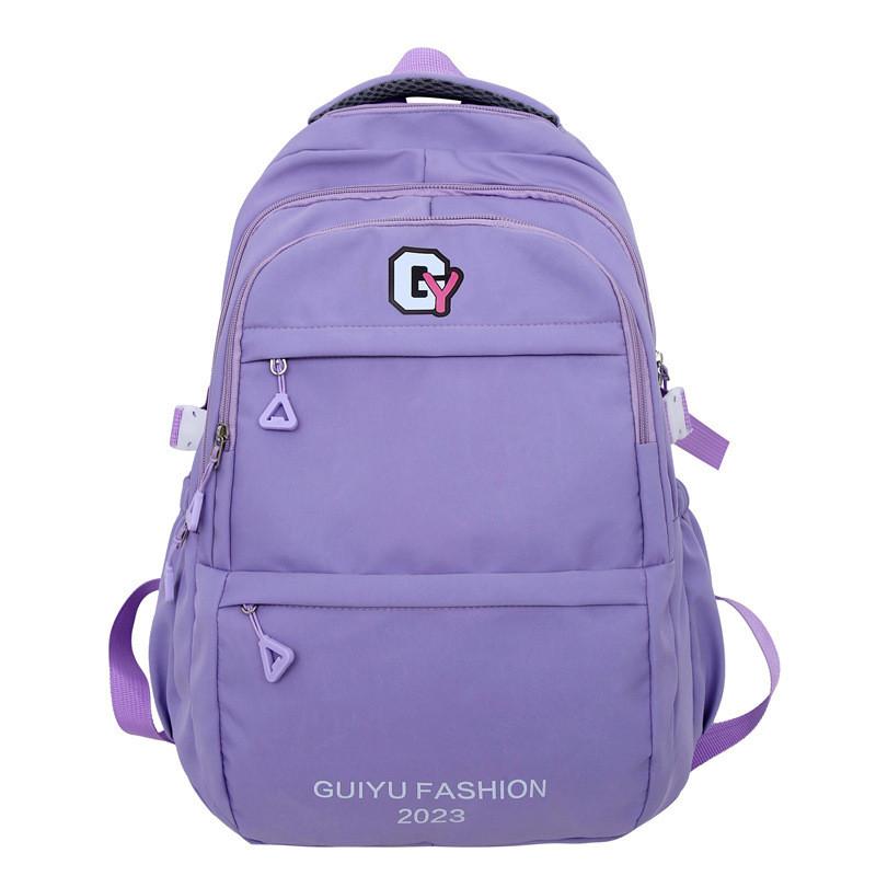 

Letter Nylon Lightweight Backpack With Zipper Closure For Teens And Adults фиолетовый