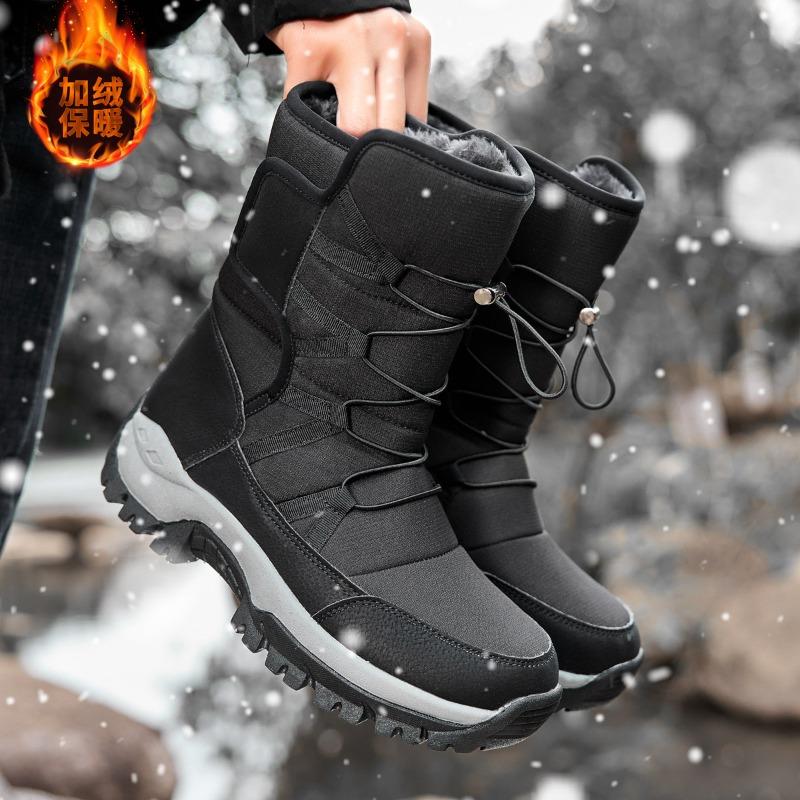 Unisex Boots 2025Winter New Men's Snow Boots Fashion Casual High Top Boots for Men Plush Warm Winter Boot Couple's Cotton Shoes
