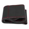 1 Pc 3738cm Car Auto Laser Drilling Cowhide Steering Wheel Cover Universal (Black Red)