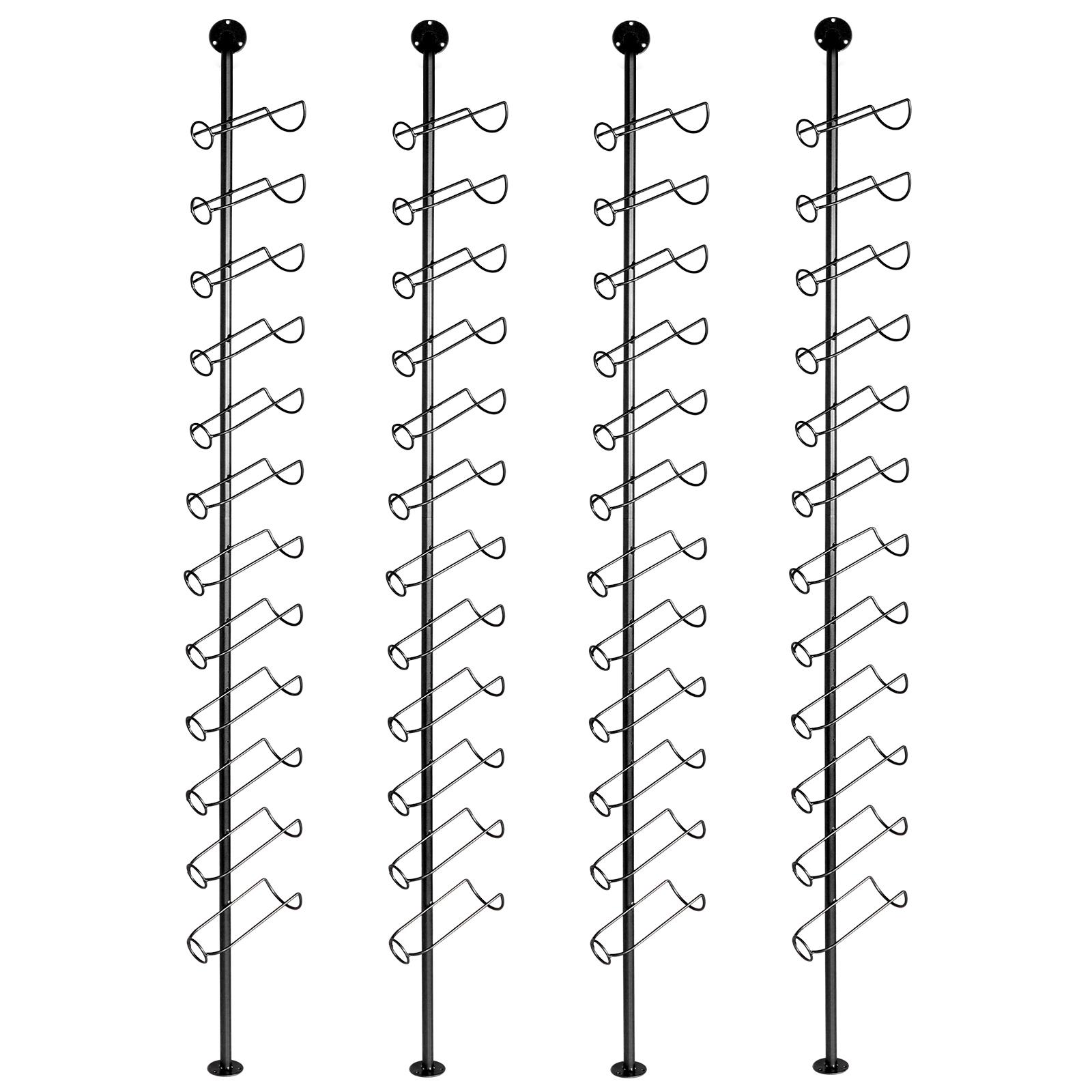 

4 Pack Wine Bottle Display Holder Holds 48 Bottles Metal Wall Mount Wine Bottle Rack for Kitchen Pantry Dining Room Bar чёрный