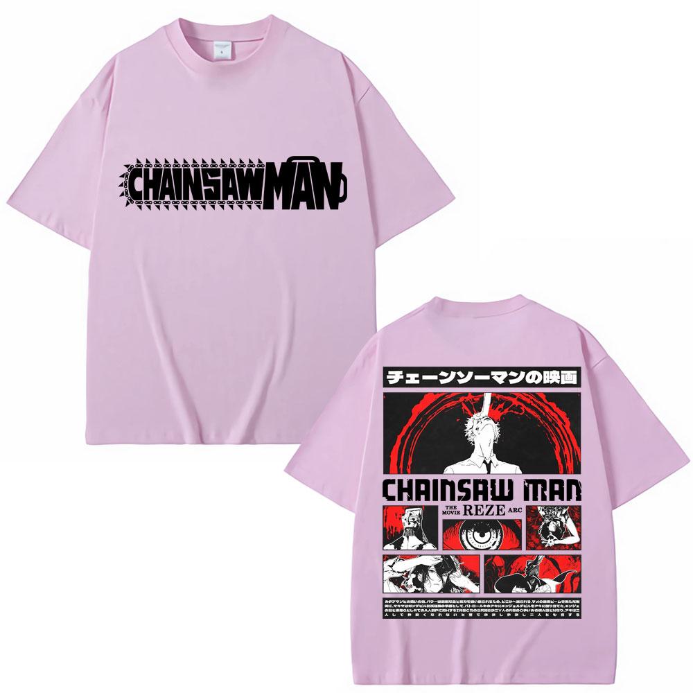 90s Japanese Anime Chainsaw Unisex Graphic T Shirt Unisex Women Fashion Vintage Cartoon Tshirt Oversized Cotton Casual Summer Tshirts