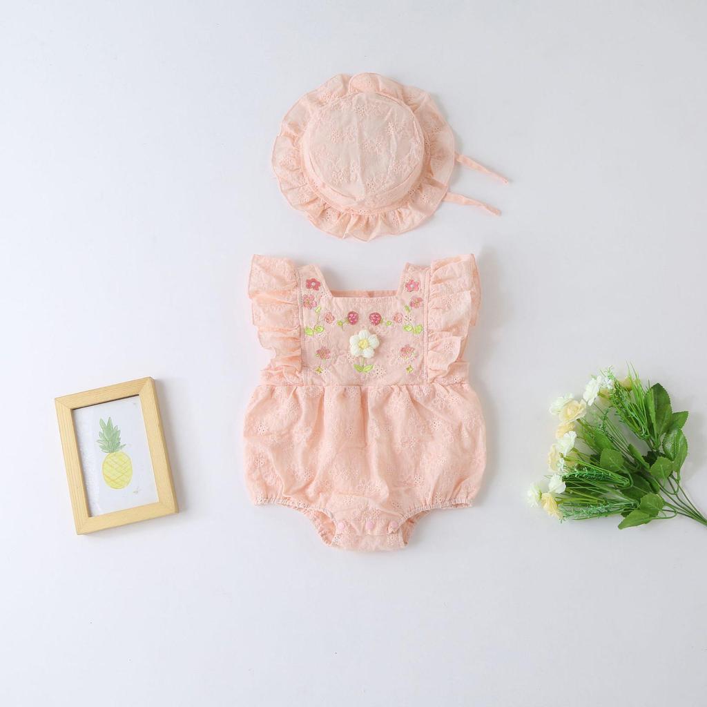 Conjunto de Mono y Falda de Verano de Moda para Bebé - Estilo Bordado para Recién Nacidos y Niños