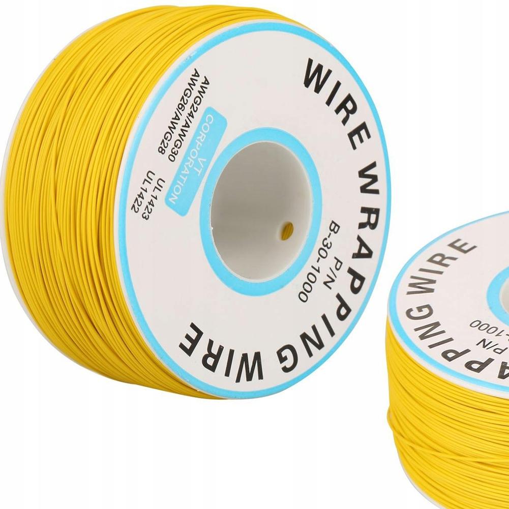 Rosfix Przewód Kynar AWG 0.25mm – Niskonapięciowy do Elektroniki | Długość 200m | Żółta Izolacja z PVC