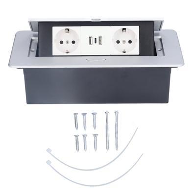 Dual USB Boden Steckdose Pop Up Embedded Mount Steckdose EU Standard mit Typ‑C