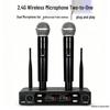 Dual-Handheld Wireless Microphone Set for Stage & Classroom