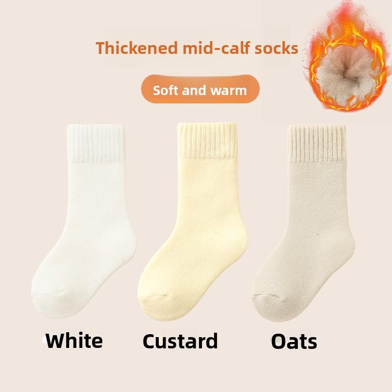 Dětské vlněné ponožky Děti Chlapci Dívčí Měkké termo punčochy pro miminko Móda Jednobarevné Dětské Podzim Zima Kašmírové plyšové ponožky