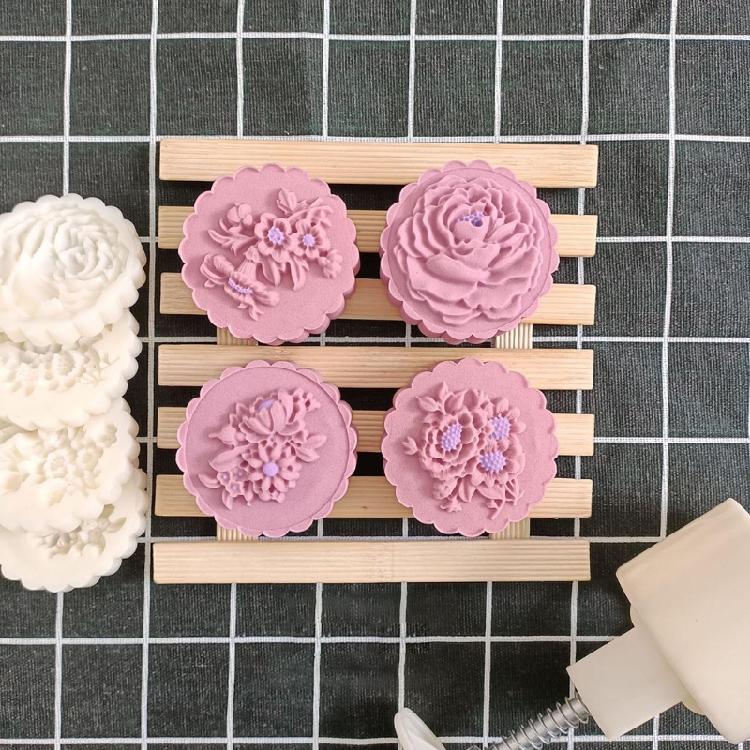 Elegant Flower Pattern Dessert Maker Molds Holiday Pastries Tool Cookie Dessert Cutter Hand Pressure Dessert Molds