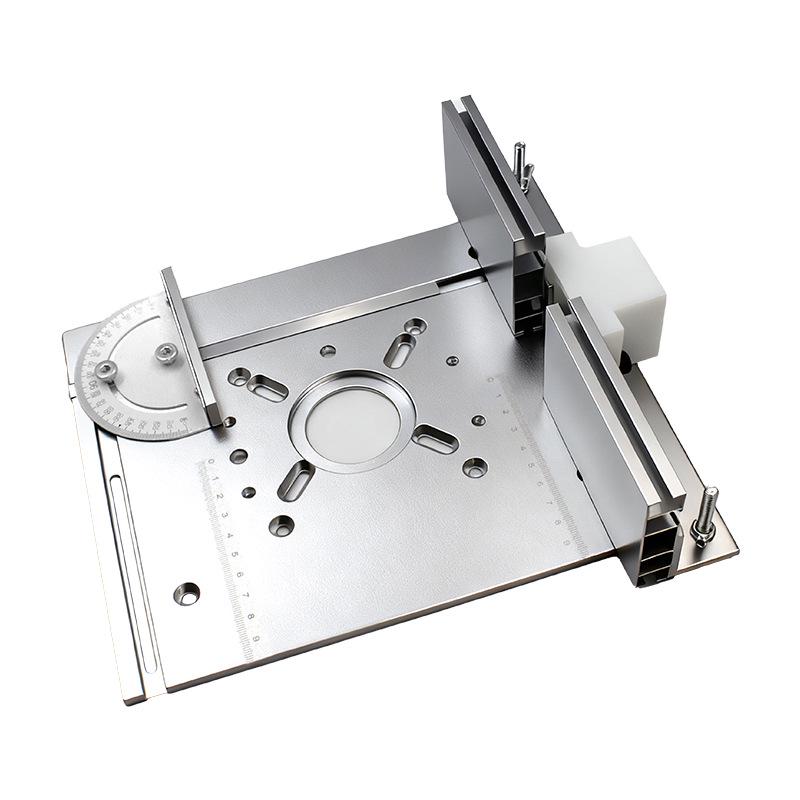 S8 Aluminum Alloy Trimmer Workbench with Reverse Plate, Fence, and Push Ruler for Woodworking and Carving