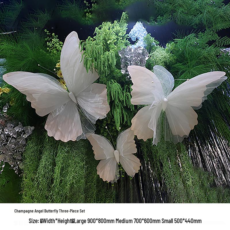 3D Painted Butterfly Wedding Backdrop with Scenery and Props for Photography and Décor