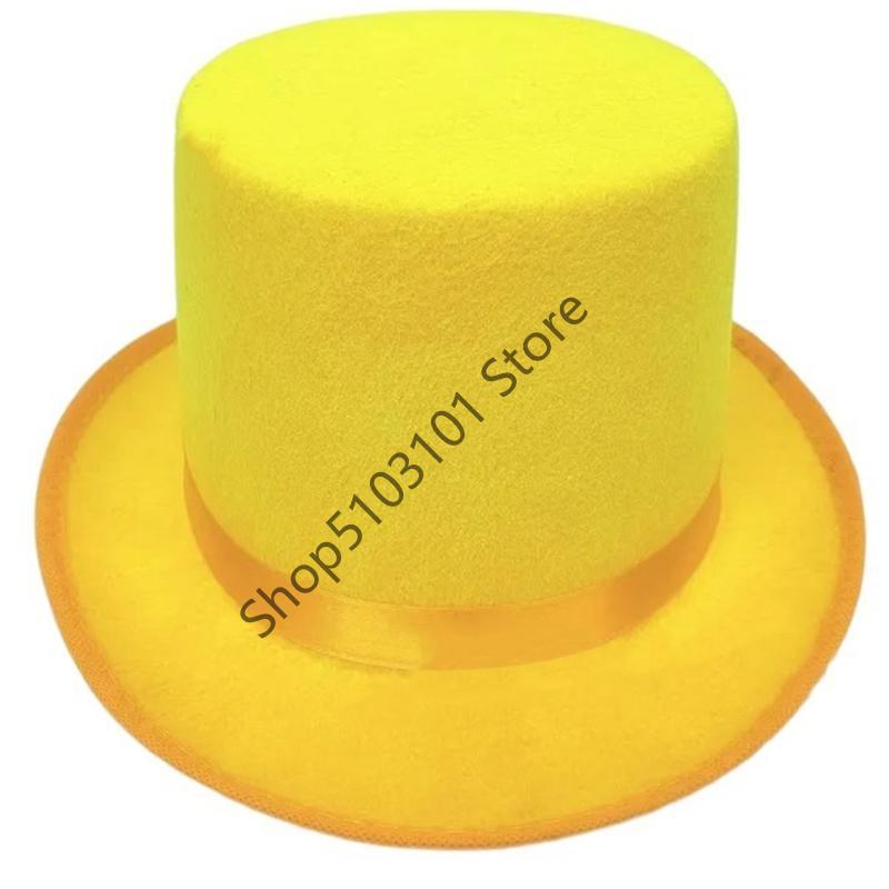 X6HE Elegant Stage Performances Tall Hat Cosplay Costume Gentleman Hat with Roll Trim Adult Carnivals Party Photography Hat